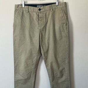 Denim Co. Primark Stretch Slim Chino Pants Men's 34x32 Green Button Fly